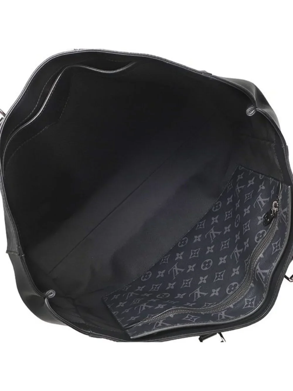 Louis Vuitton Tote Grand Sac Monogram Eclipse Silver
